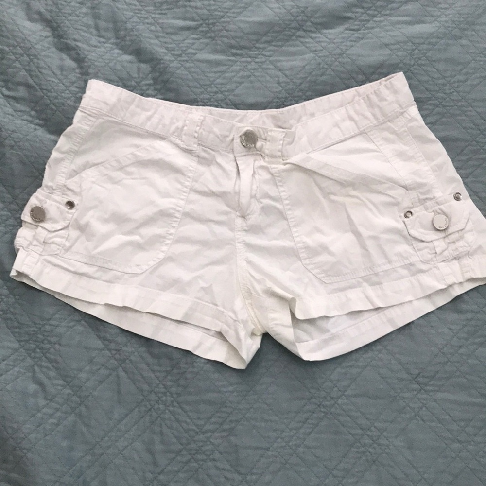 White Bebe Shorts.
